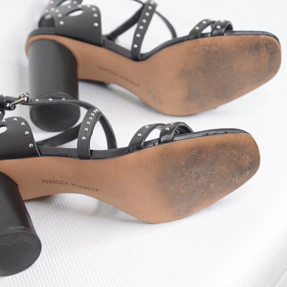 Rebecca Minkoff Adeline Studded Block Heel Sandal Sz 7 - Picture 9 of 10